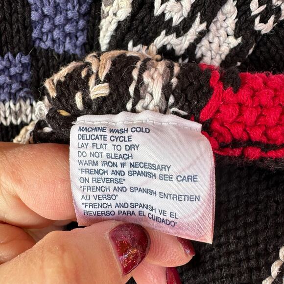 VTG White Stag Chunky Knit Pullover Sweater L Graphic Heart Grandpa Snowflake - Picture 7 of 8